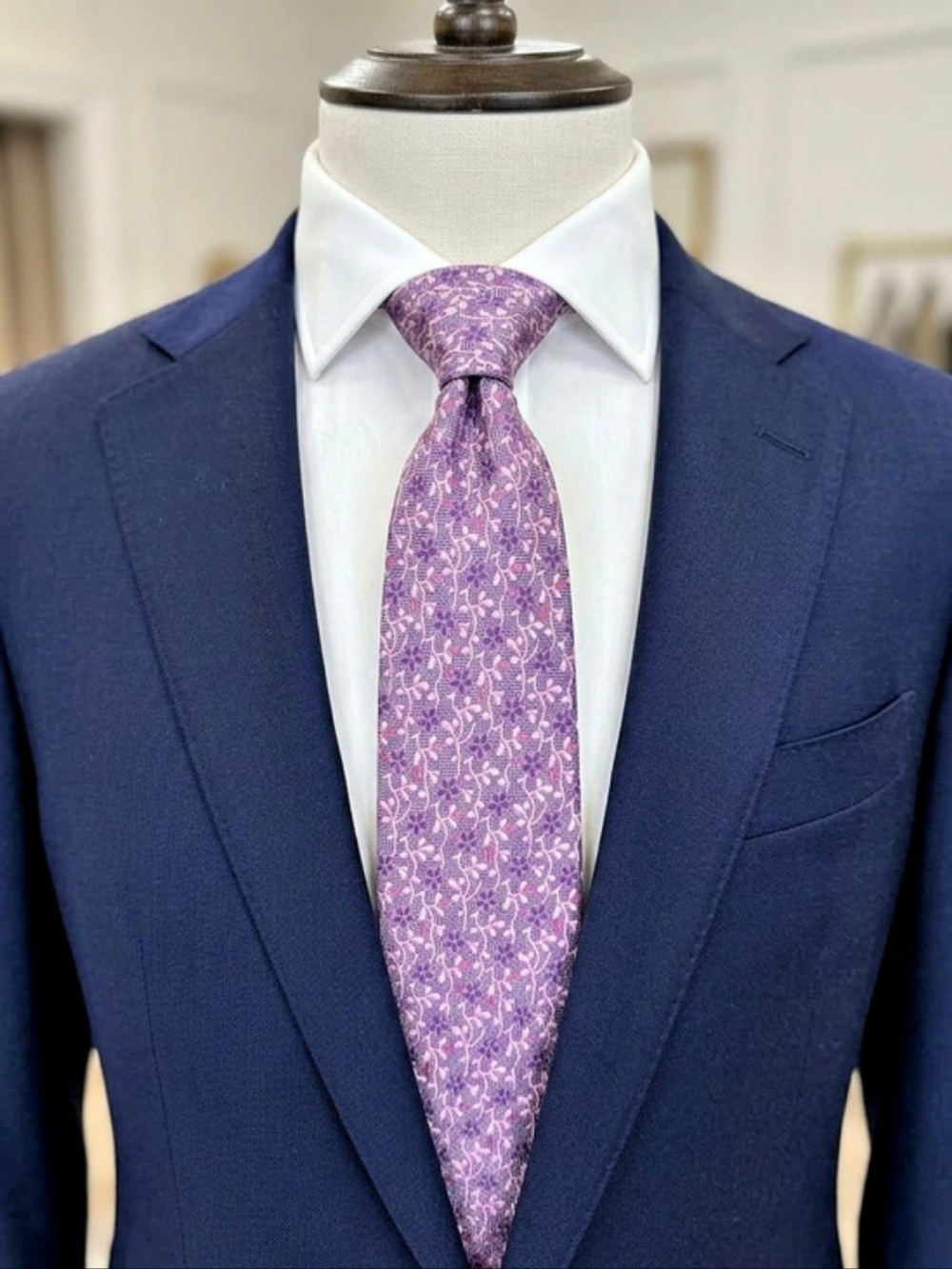 Tattersall Floral Purple & Pink Tie Like New